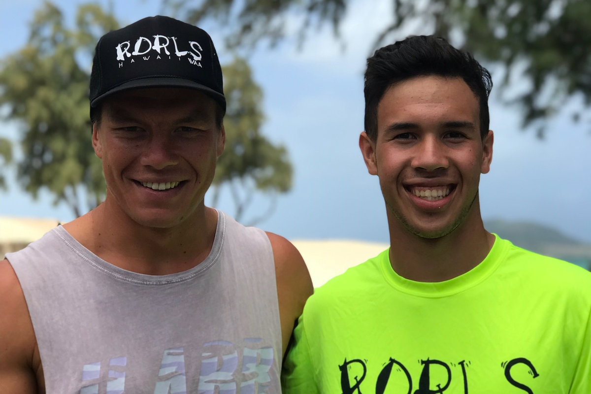 V1 paddler portrait at Aloha Aito Hawaii race, Kailua Beach